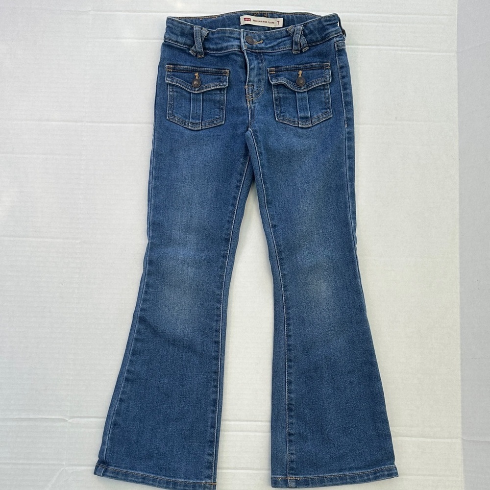 Levi's Girls Regular Rise Flare Jeans in Classic Blue